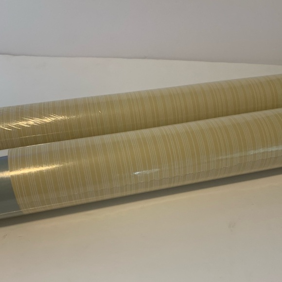 Williamsburg Striped Wall Paper TWO Double Rolls 27”x 9 yds/roll Yellow & White - Picture 10 of 10